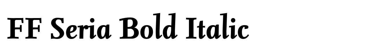FF Seria Bold Italic